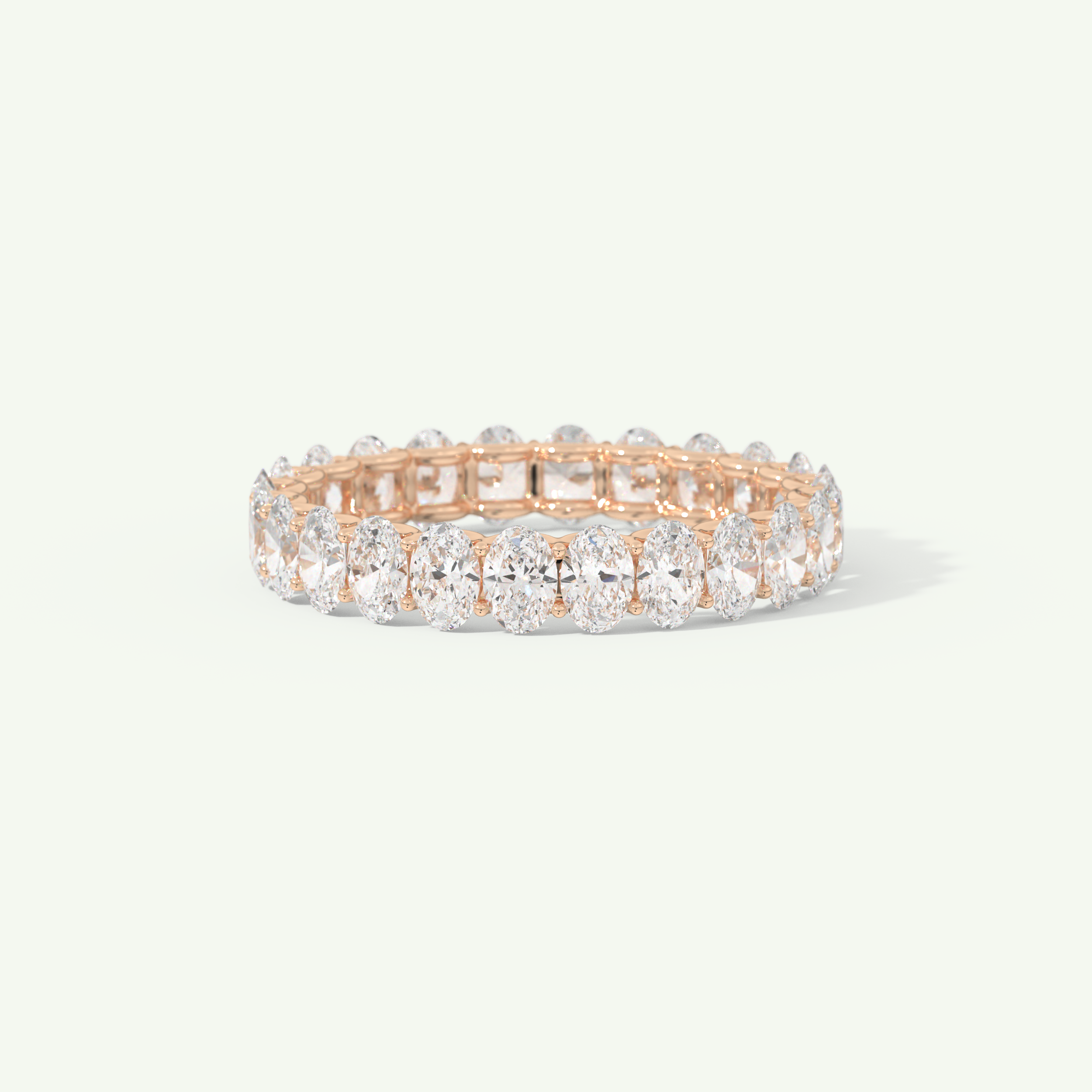 3.15 TCW Oval Cut Lab-Grown Diamond Full Eternity Wedding Band