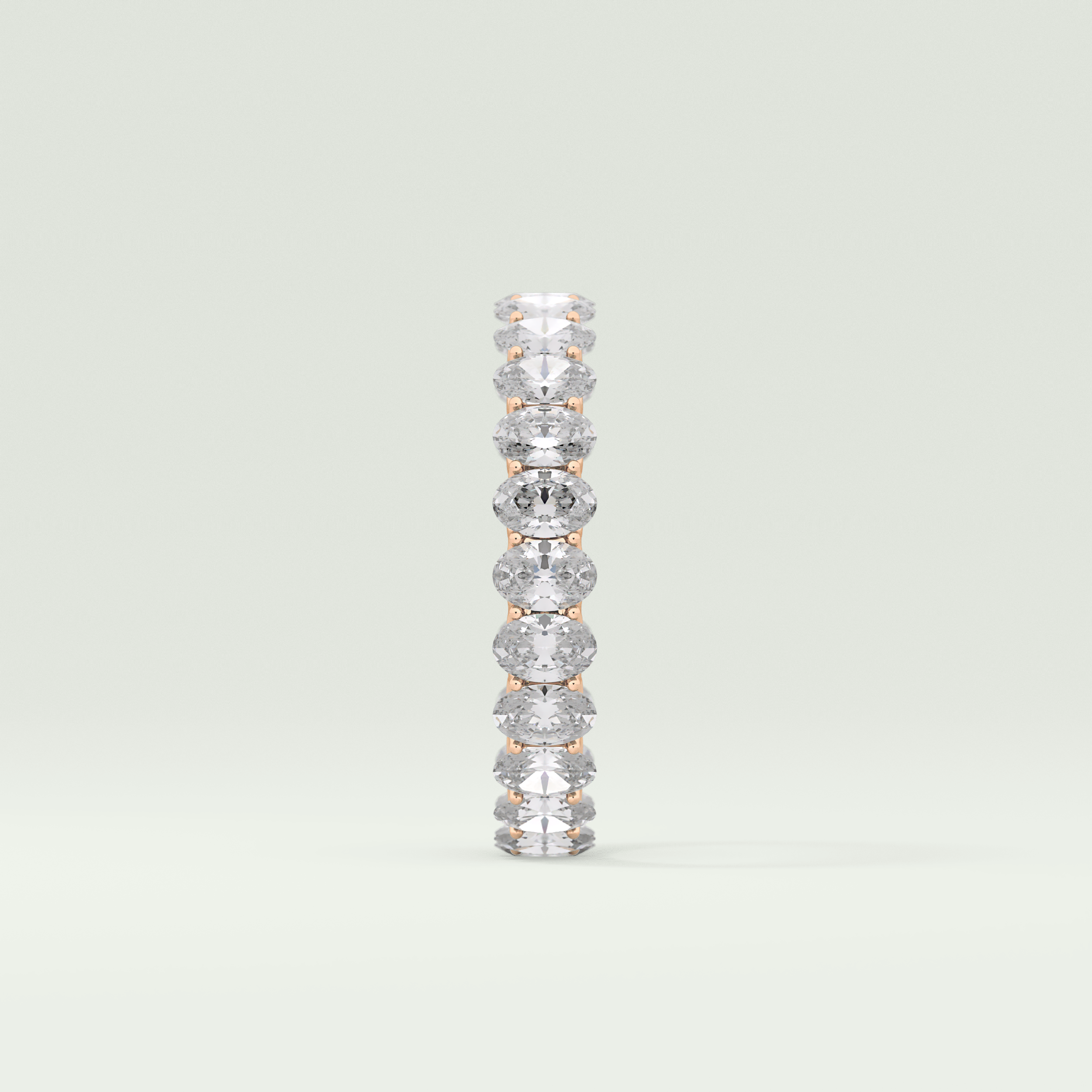 3.15 TCW Oval Shaped Moissanite Wedding Band