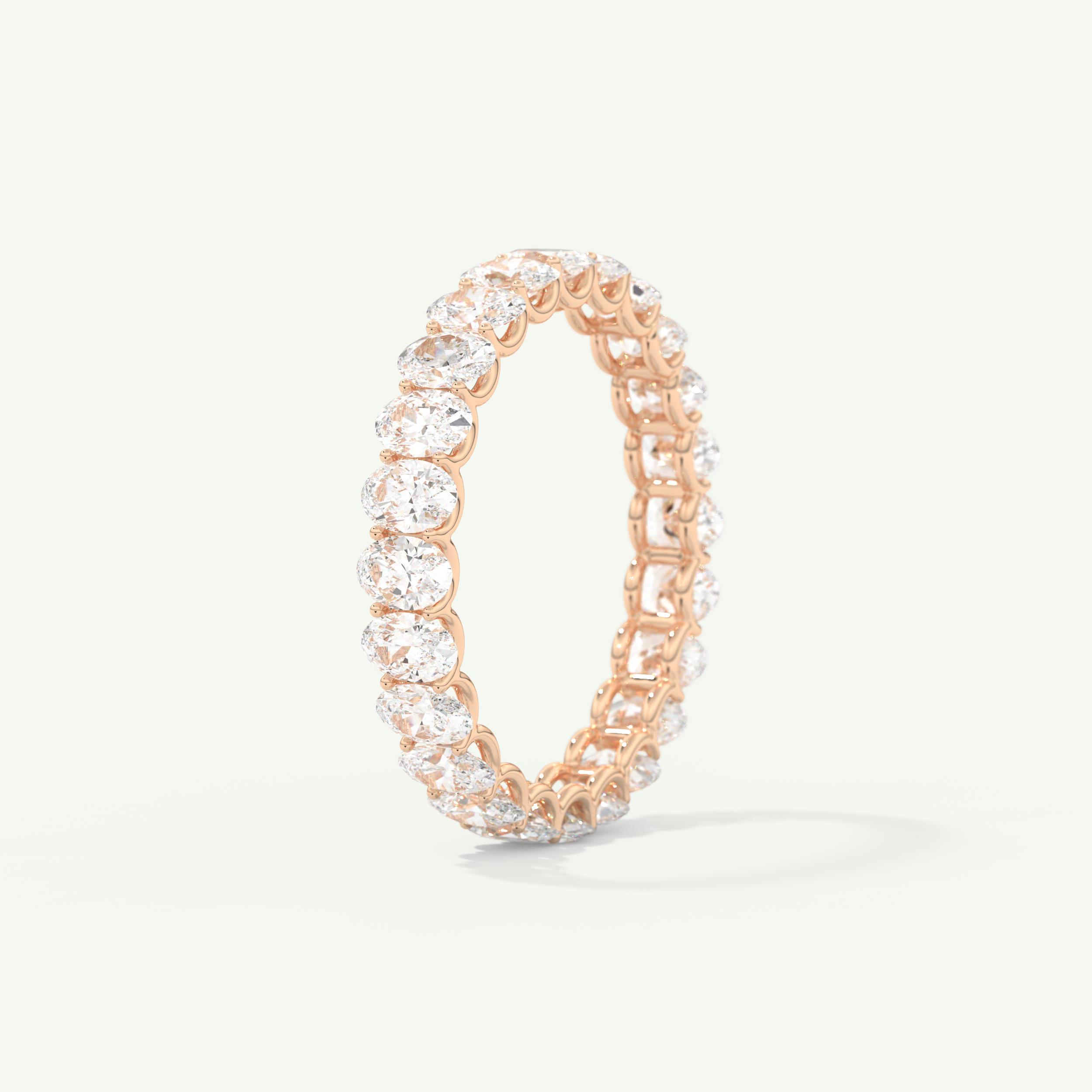 3.15 TCW Oval Cut Lab-Grown Diamond Full Eternity Wedding Band