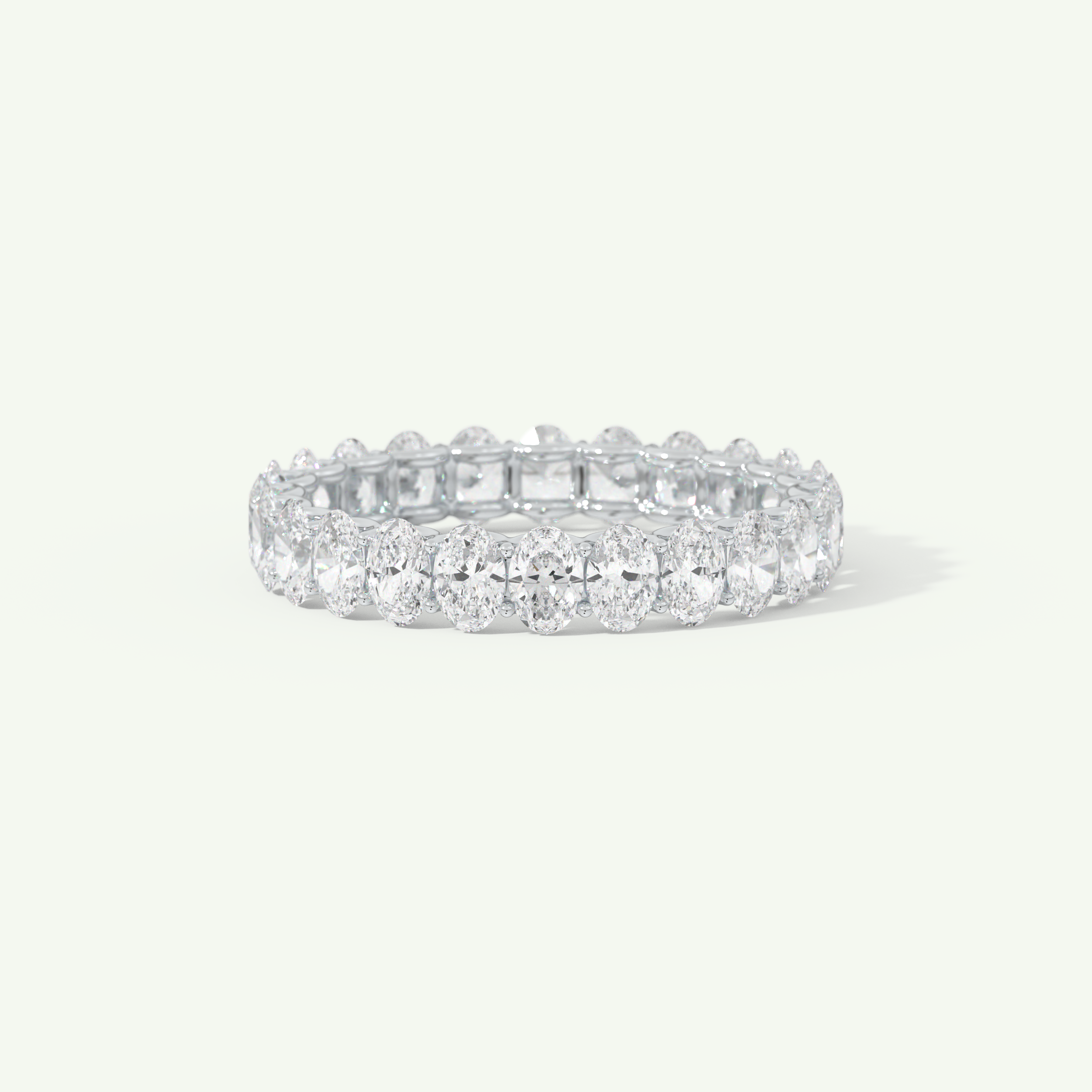 3.15 TCW Oval Cut Lab-Grown Diamond Full Eternity Wedding Band