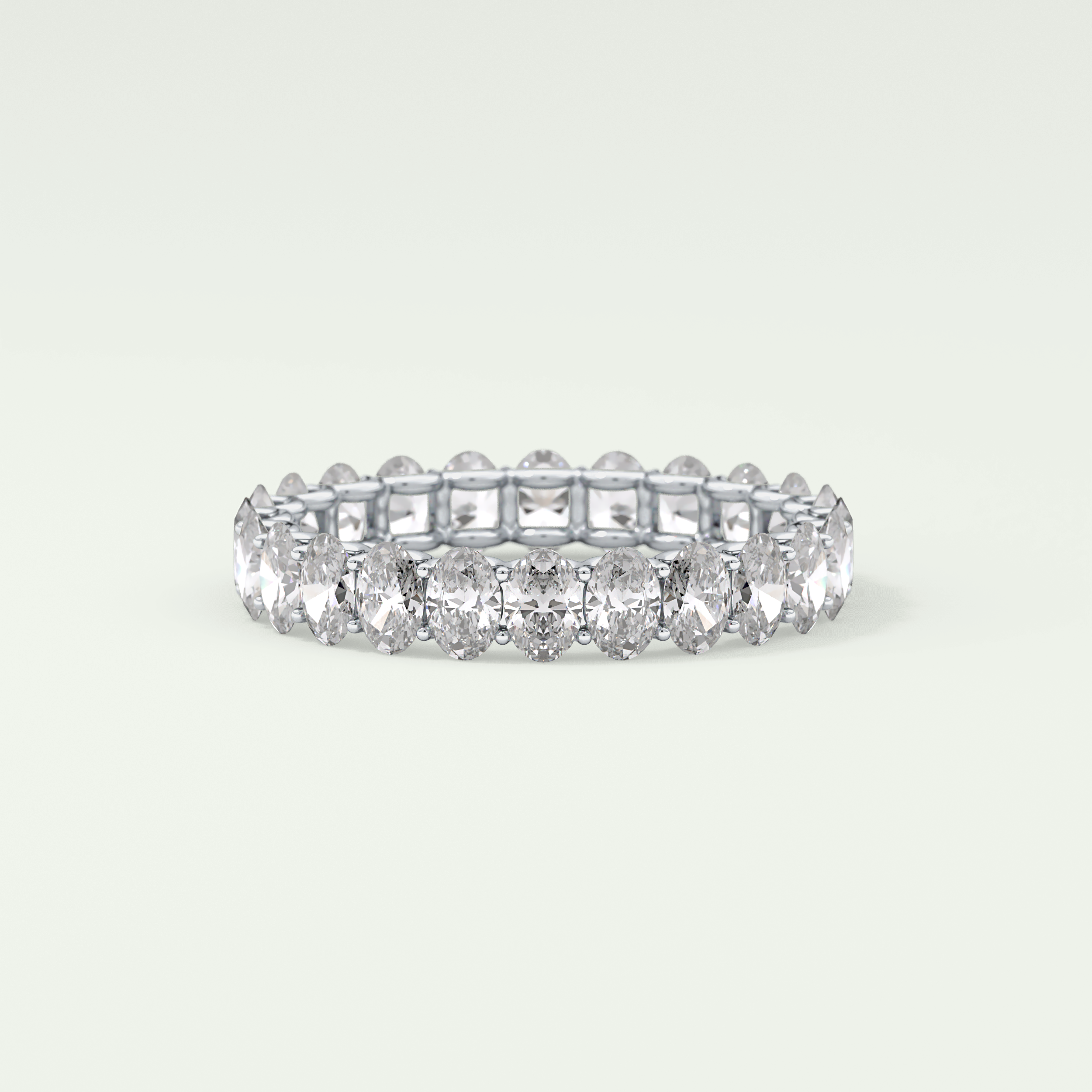 3.15 TCW Oval Shaped Moissanite Wedding Band