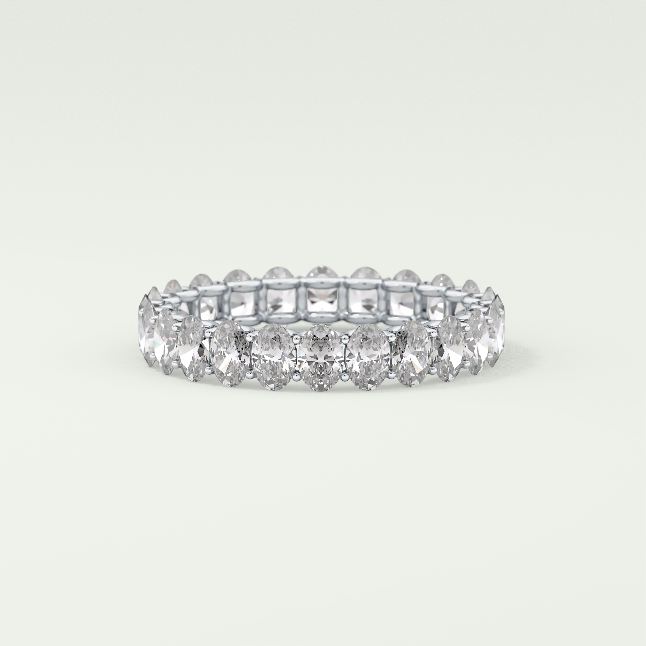 3.15 TCW Oval Shaped Moissanite Wedding Band