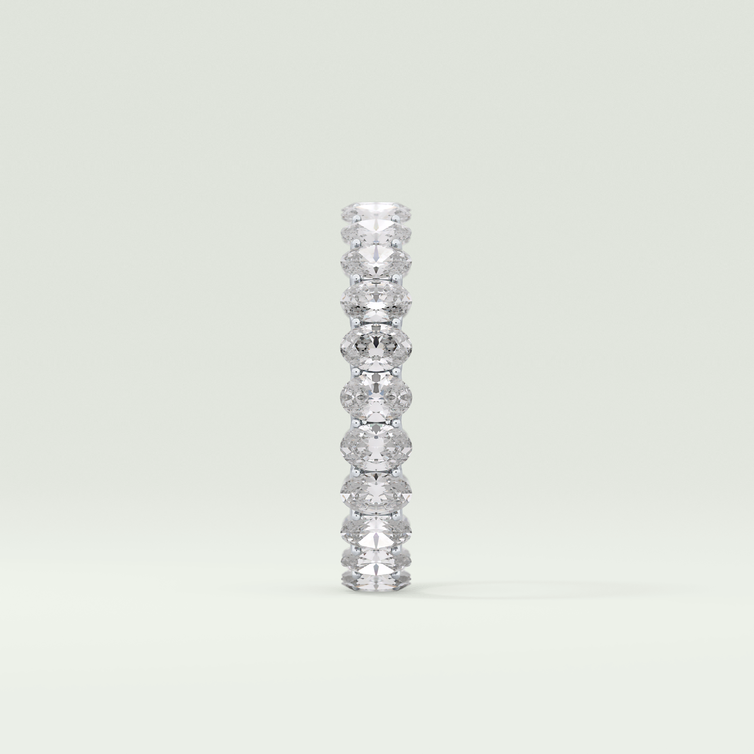 3.15 TCW Oval Shaped Moissanite Wedding Band
