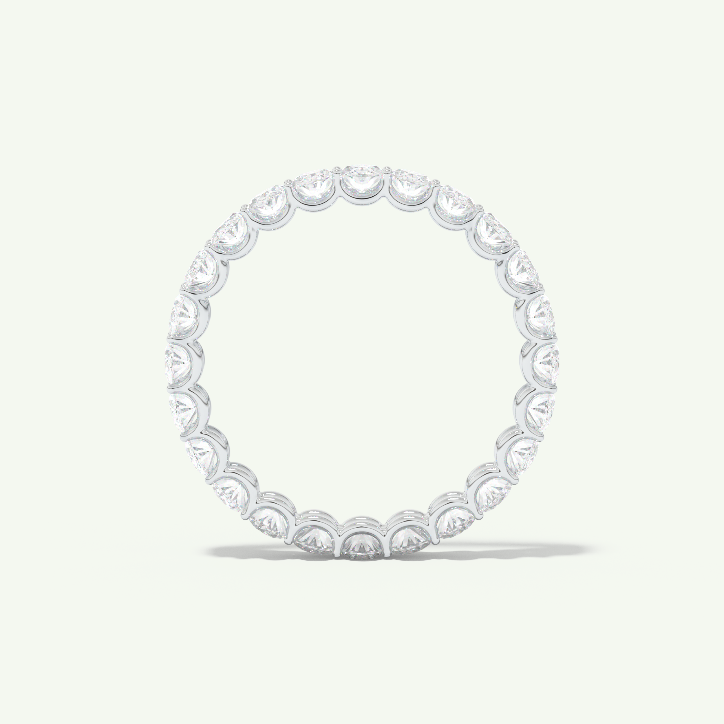 3.15 TCW Oval Cut Lab-Grown Diamond Full Eternity Wedding Band