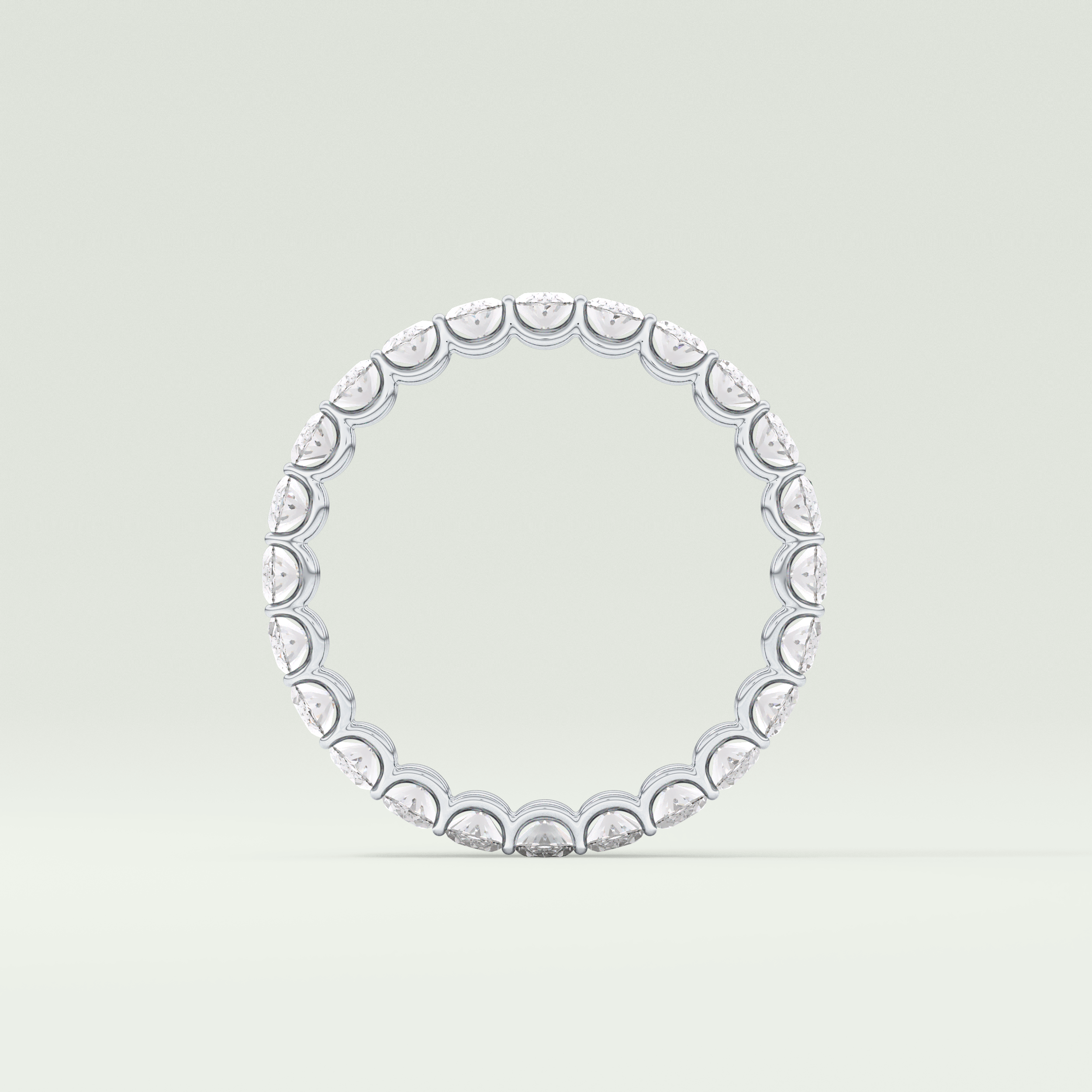 3.15 TCW Oval Shaped Moissanite Wedding Band