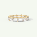 2.55 TCW Emerald Shaped Moissanite Full Eternity Wedding Band