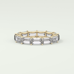 2.55 TCW Emerald Shaped Moissanite Wedding Band