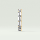 2.55 TCW Emerald Shaped Moissanite Wedding Band