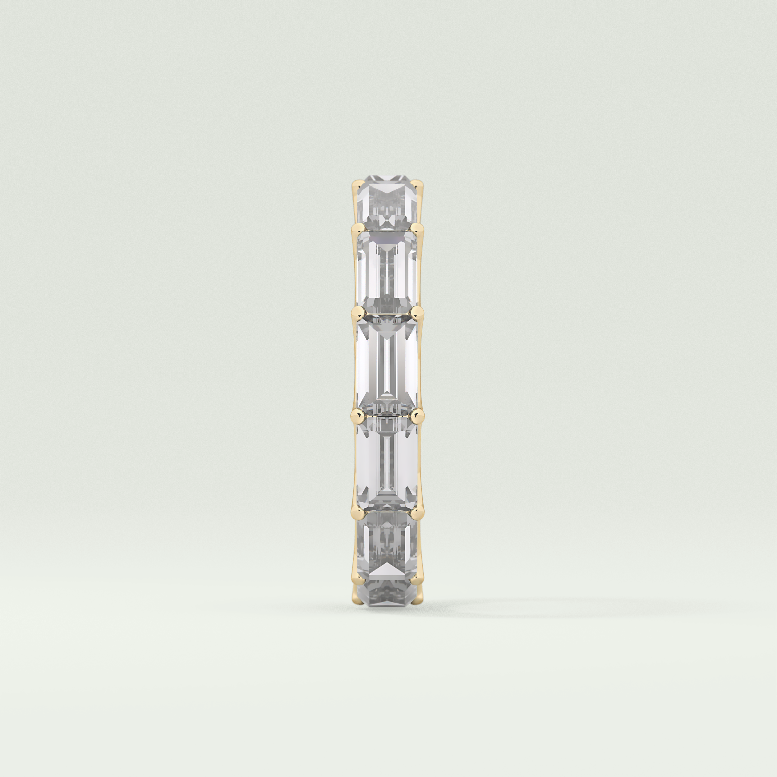2.55 TCW Emerald Shaped Moissanite Wedding Band