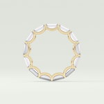 2.55 TCW Emerald Shaped Moissanite Wedding Band