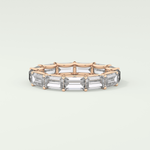 2.55 TCW Emerald Shaped Moissanite Wedding Band