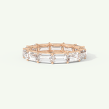 2.55 TCW Emerald Shaped Moissanite Full Eternity Wedding Band