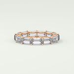 2.55 TCW Emerald Shaped Moissanite Wedding Band