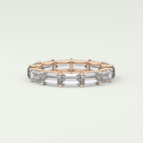 2.55 TCW Emerald Shaped Moissanite Wedding Band
