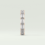 2.55 TCW Emerald Shaped Moissanite Wedding Band