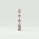 2.55 TCW Emerald Shaped Moissanite Wedding Band