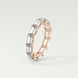 2.55 TCW Emerald Shaped Moissanite Wedding Band