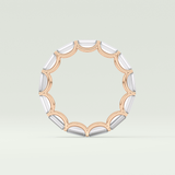 2.55 TCW Emerald Shaped Moissanite Wedding Band