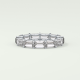 2.55 TCW Emerald Shaped Moissanite Wedding Band