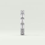 2.55 TCW Emerald Shaped Moissanite Wedding Band