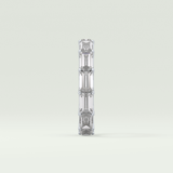 2.55 TCW Emerald Shaped Moissanite Wedding Band