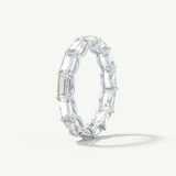2.55 TCW Emerald Shaped Moissanite Full Eternity Wedding Band