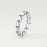 2.55 TCW Emerald Shaped Moissanite Wedding Band