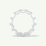 2.55 TCW Emerald Shaped Moissanite Full Eternity Wedding Band