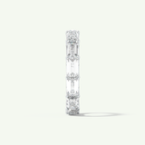 2.55 TCW Emerald Shaped Moissanite Full Eternity Wedding Band