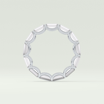 2.55 TCW Emerald Shaped Moissanite Wedding Band