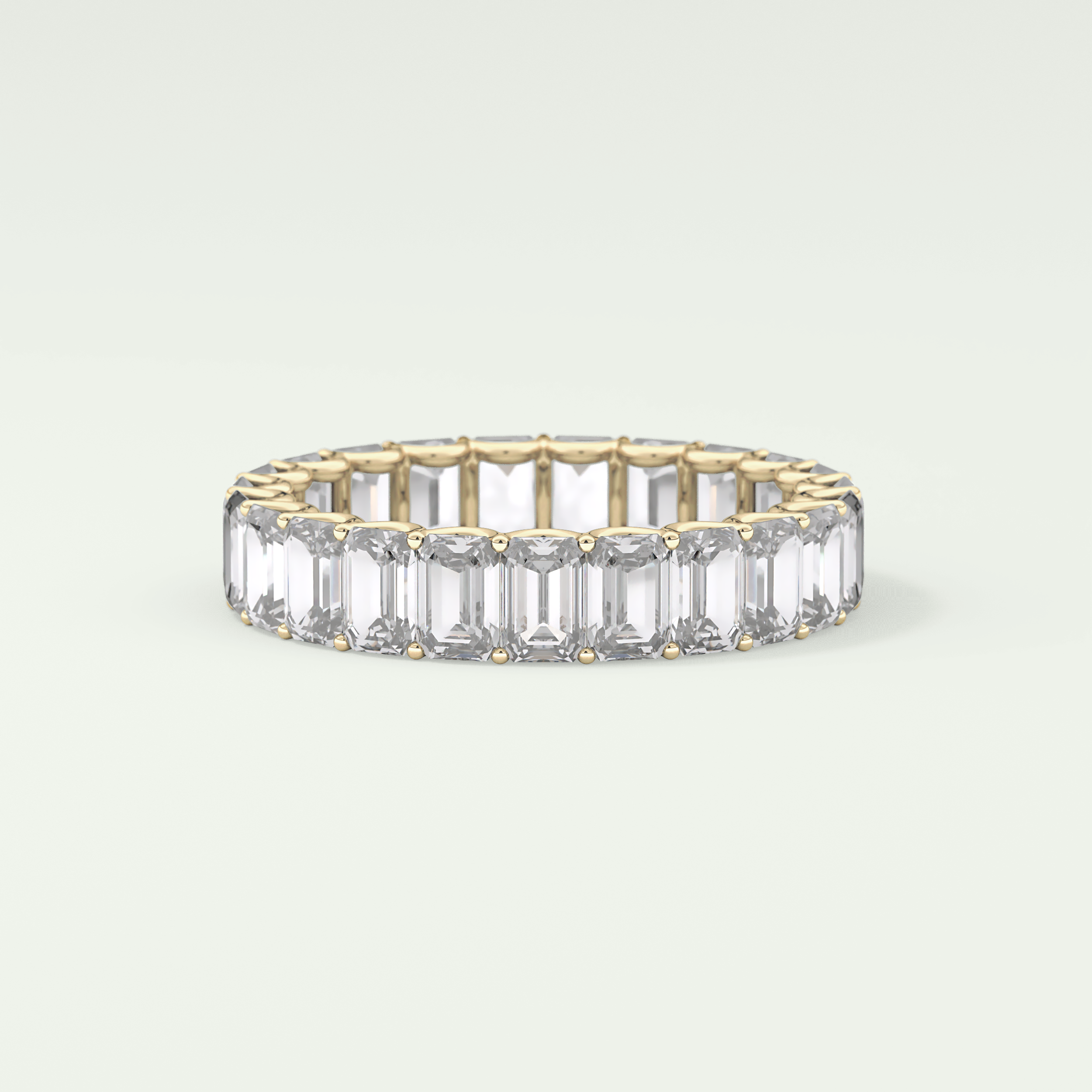 4.6 TCW Emerald Shaped Moissanite Wedding Band