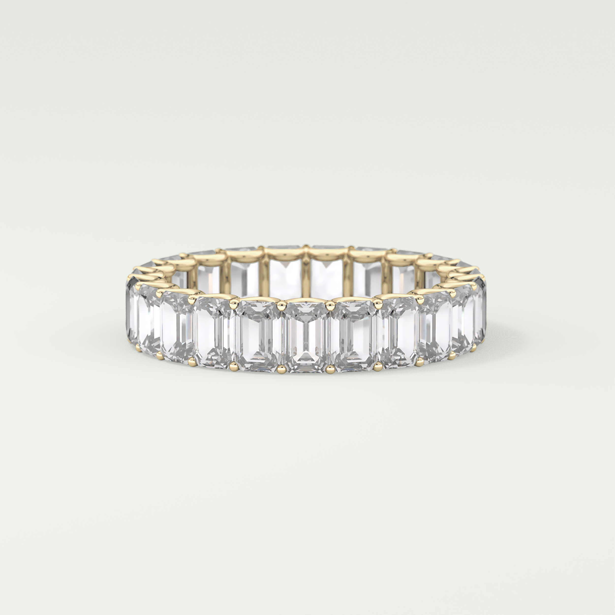 4.6 TCW Emerald Shaped Moissanite Wedding Band