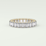 4.6 TCW Emerald Shaped Moissanite Wedding Band