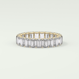 4.6 TCW Emerald Shaped Moissanite Wedding Band