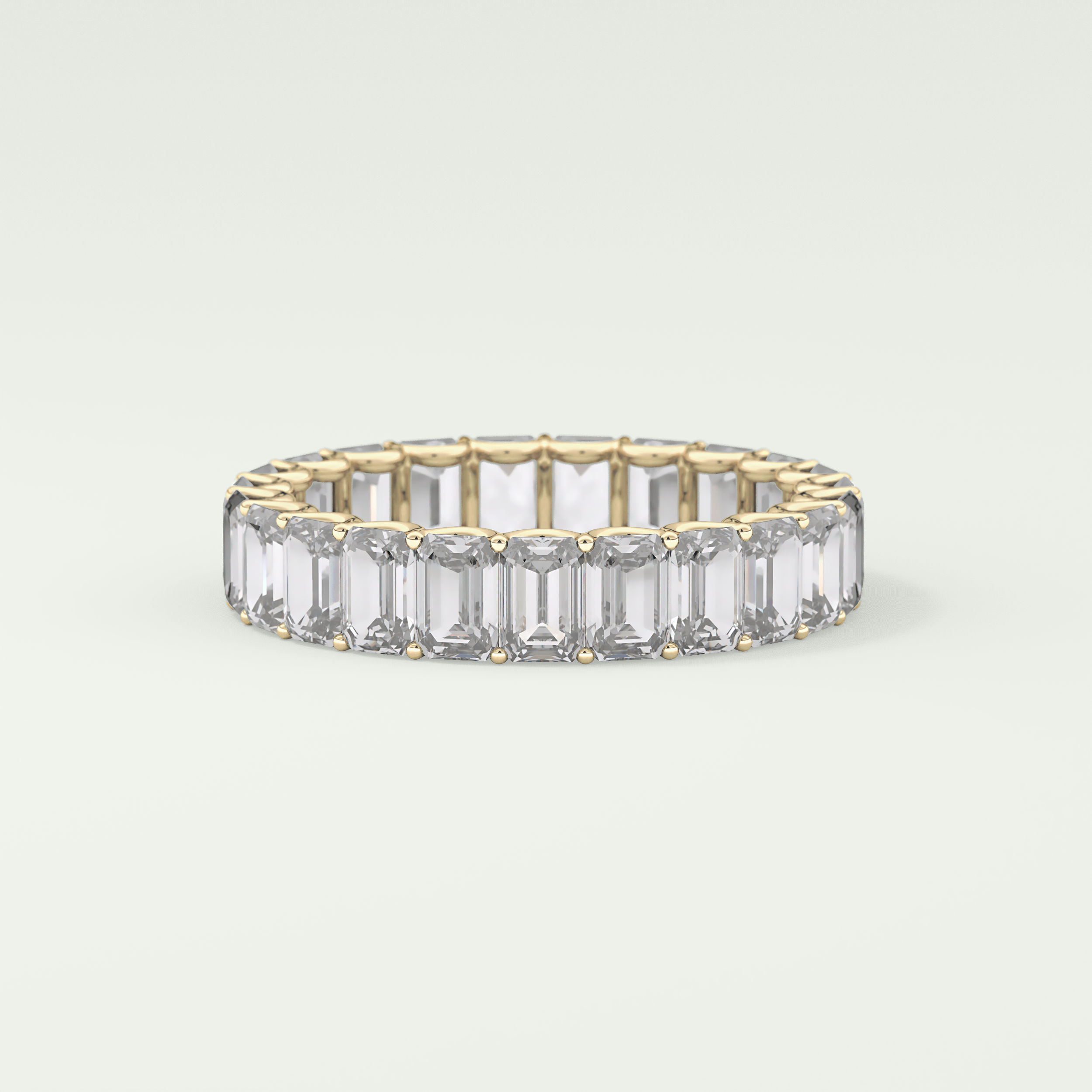 4.6 TCW Emerald Shaped Moissanite Wedding Band