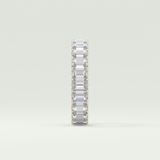 4.6 TCW Emerald Shaped Moissanite Wedding Band