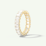4.6 TCW Emerald Cut Lab-Grown Diamond Full Eternity Wedding Band