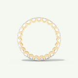 4.6 TCW Emerald Shaped Moissanite Full Eternity Wedding Band