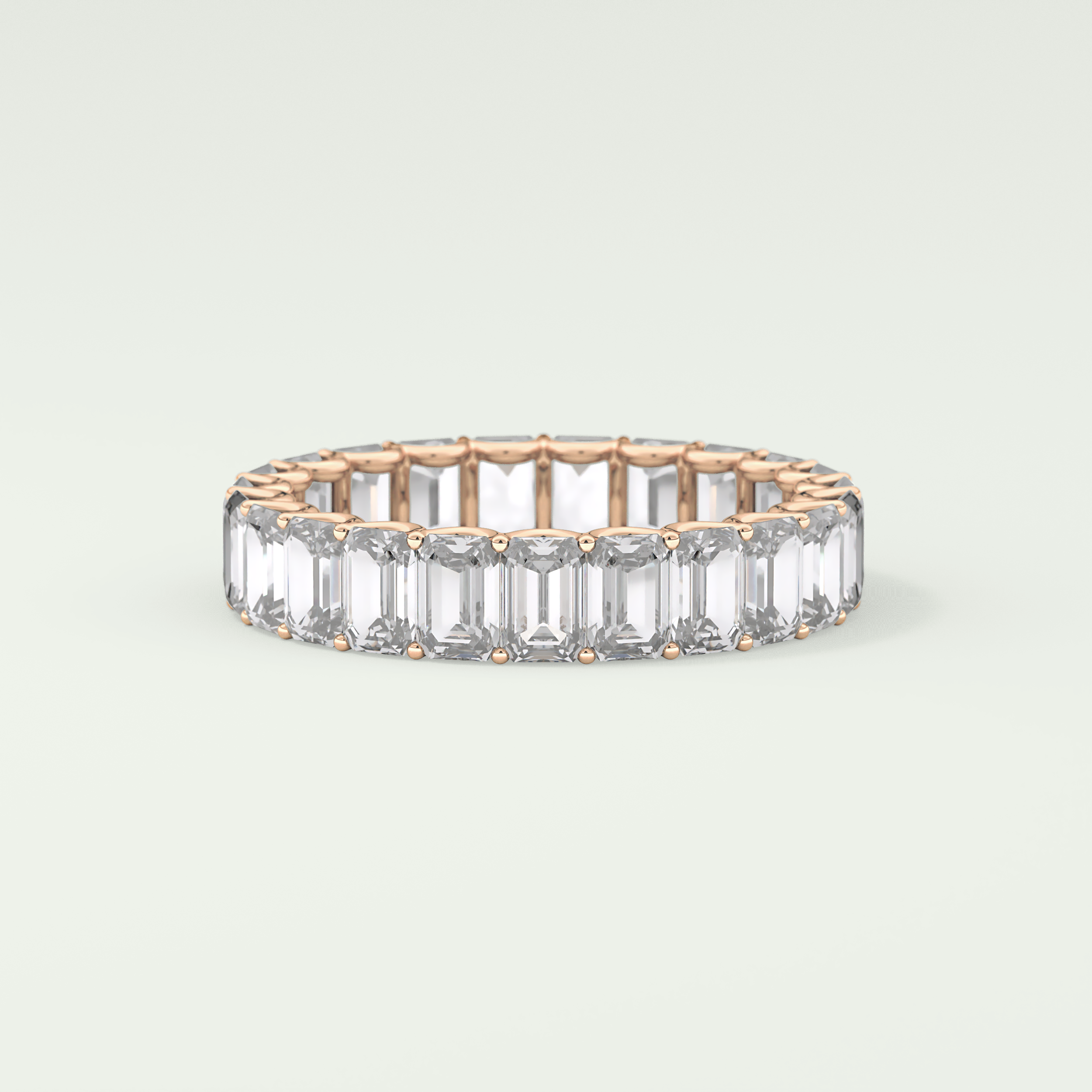 4.6 TCW Emerald Shaped Moissanite Wedding Band