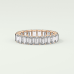 4.6 TCW Emerald Shaped Moissanite Wedding Band