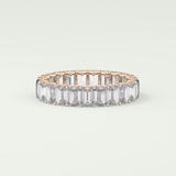 4.6 TCW Emerald Shaped Moissanite Wedding Band