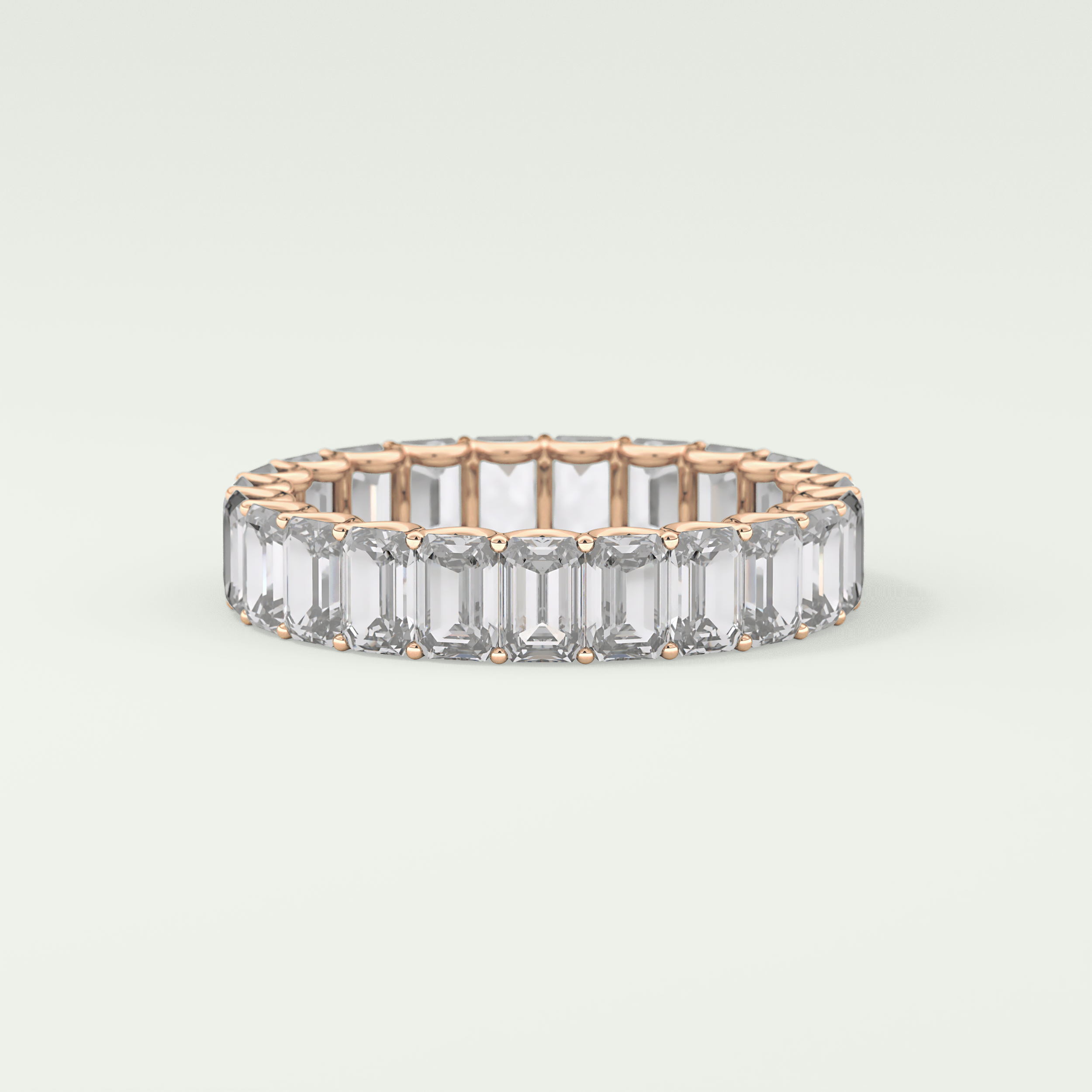 4.6 TCW Emerald Shaped Moissanite Wedding Band