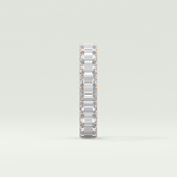 4.6 TCW Emerald Shaped Moissanite Wedding Band