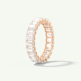 4.6 TCW Emerald Cut Lab-Grown Diamond Full Eternity Wedding Band