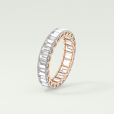 4.6 TCW Emerald Shaped Moissanite Wedding Band