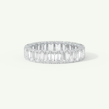 4.6 TCW Emerald Cut Lab-Grown Diamond Full Eternity Wedding Band