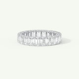 4.6 TCW Emerald Cut Lab-Grown Diamond Full Eternity Wedding Band