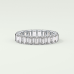 4.6 TCW Emerald Shaped Moissanite Wedding Band