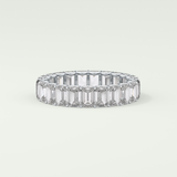 4.6 TCW Emerald Shaped Moissanite Wedding Band