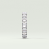 4.6 TCW Emerald Shaped Moissanite Wedding Band